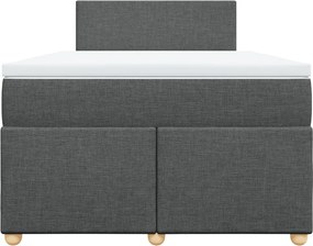 vidaXL Κρεβάτι Boxspring με Στρώμα Σκούρο Γκρι 120x190 εκ Υφασμάτινο