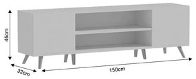 Έπιπλο τηλεόρασης Icarus μελαμίνης καρυδί-wenge 150x32x46εκ