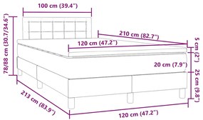 ΚΡΕΒΑΤΙ BOXSPRING ΜΕ ΣΤΡΩΜΑ ΑΝΟΙΧΤΟ ΓΚΡΙ 120X210 ΕΚ. ΒΕΛΟΥΔΙΝΟ 3316587