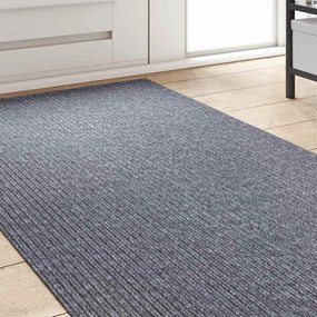 vidaXL Δερμάτινο Χαλί Ανοιχτό γκρι 80 x 250 cm ύφασμα