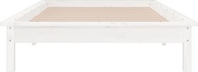 vidaXL Πλαίσιο Κρεβατιού LED Λευκό 90 x 190 εκ. Μονό Μασίφ Ξύλο
