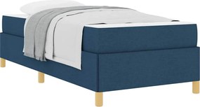 vidaXL Σκελετός Κρεβατιού με στρώμα Μπλε 100 x 200 cm ύφασμα