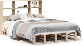 vidaXL Κρεβάτι Βιβλιοθήκη Χωρίς Στρώμα 160x200 εκ Μασίφ Πεύκο