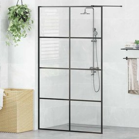 vidaXL Διαχωριστικό Ντουζιέρας Μαύρο 115 x 195 εκ. Διαφανές Γυαλί ESG