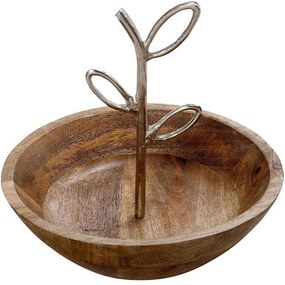 Διακοσμητικό Μπωλ FRI109 25x25x21cm Brown-Silver Espiel Metal,Wood
