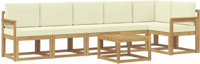 vidaXL Σειρά Καναπέ Εξωτερικού 7 pcs Λευκό και Κρεμ Πολυεστέρας