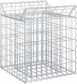 vidaXL Ανασηκωμένο κρεβάτι gabion Ασημί