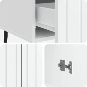 vidaXL Πλαϊνό γραφείο Λευκό 66 x 34,5 x 97 εκ. Επεξεργασμένο Ξύλο