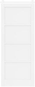 vidaXL Συρόμενη Πόρτα  με Σετ Υλικών Λευκή 86x211 cm Στερεό Ξύλο Πεύκου