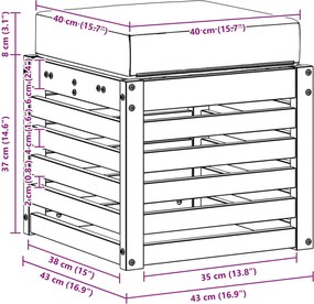 vidaXL Πάγκος 2 Τεμάχιο Φυσικό και Ανθρακί Στερεό Ξύλο Ακακίας