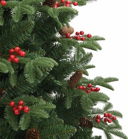 vidaXL Χριστουγεννιάτικο Δέντρο Τεχν. Αρθρωτό Κουκουνάρια/Μούρα 210 εκ