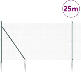 vidaXL Συρματόπλεγμα με ακίδες 25 x 1,5 m Χάλυβας με επικάλυψη PVC