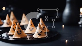 Σετ των 2 Intra Συλλεκτικό Ξύλινο Παζλ Plywood 4mm - Μπισκότα με καπέλο μαγισσών σε μαύρο πιάτο Σε Ξύλινο Κουτί - Διαστάσεις: 10x10 cm – 25 κομμάτια