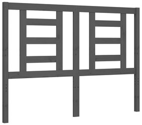 Πλαίσιο Κρεβατιού με Κεφαλάρι Γκρι 140 x 190 εκ. από Μασίφ Ξύλο - Γκρι