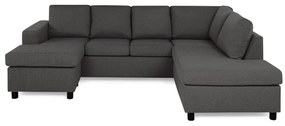 Γωνιακός Καναπές Scandinavian Choice C153, Μαύρο, Σκούρο γκρι, 254x194x82cm, Πόδια: Πλαστική ύλη | Epipla1.gr