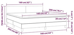 ΚΡΕΒΑΤΙ BOXSPRING ΜΕ ΣΤΡΩΜΑ &amp; LED ΑΝ.ΓΚΡΙ 160X200 ΕΚ ΥΦΑΣΜΑΤΙΝΟ 3133565