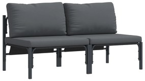 vidaXL Εξωτερικά Έπιπλα με μαξιλάρι με μαξιλάρι 2 pcs Ανθρακί Ατσάλι