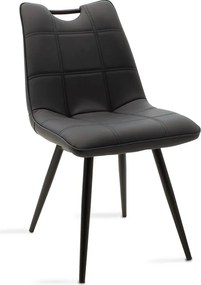 Καρέκλα Nely pakoworld μεταλλική μαύρη με pu μαύρο