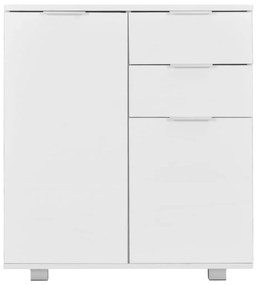 vidaXL Μπουφές Ψηλός Γυαλιστερός Λευκός 71x35x80εκ. Επεξεργασμένο Ξύλο