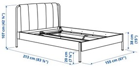 TÄLLÅSEN κρεβάτι με επένδυση, 140x200 cm 695.147.90