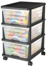 VEVOR Plastic Storage Drawers Cart 3 Drawers Rolling Storage Organizer w/ Wheels