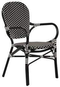 Καρέκλα Κήπου ArteLibre BOALI Μαύρο/Λευκό Αλουμίνιο/Rattan 41x45x92cm-14840005