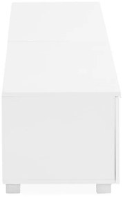 Τραπέζι Tv Springfield 104, Γυαλιστερό λευκό, Άσπρο, Ο αριθμός των θυρών: 2, 200x36x40cm | Epipla1.gr