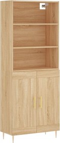 vidaXL Ντουλάπι Sonoma δρυς 69,5 x 34 x 180 εκ. από Επεξεργασμένο Ξύλο