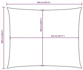 Πανί Σκίασης Ορθογώνιο Taupe 6 x 7 μ. από Ύφασμα Oxford - Μπεζ-Γκρι