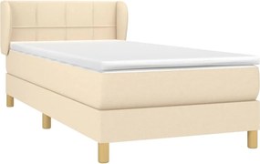 vidaXL Κρεβάτι Boxspring με Στρώμα Κρεμ 80 x 200 εκ. Υφασμάτινο