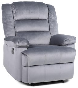 Πολυθρόνα Ανακλινόμενη ArteLibre CARINAE Γκρι Βελούδο 93x90x100cm