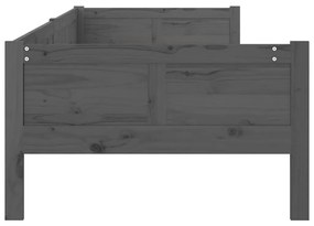 vidaXL Καναπές Κρεβάτι Γκρι 90 x 200 εκ. από Μασίφ Ξύλο Πεύκου