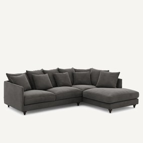 Γωνιακός καναπές-κρεβάτι με βελούδο, Lazare