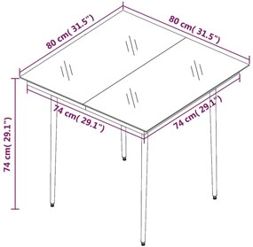 vidaXL Σετ Τραπεζαρίας Κήπου 5 Τεμαχίων Καφέ