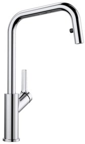 Blanco Jurena-S Chrome Μπαταρία Κουζίνας με Περιστρεφόμενο Ρουξούνι και Αποσπώμενο Ντους κρυμμένο
