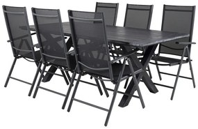 Σετ Τραπέζι και καρέκλες Dallas 2306, Ξύλο, Ύφασμα, Μέταλλο, Ξύλο, Ξύλο: Ακακία | Epipla1.gr