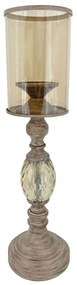 Κηροπήγιο Antique 15-00-23994 Φ14x60cm Ecru Marhome Metal, Glass