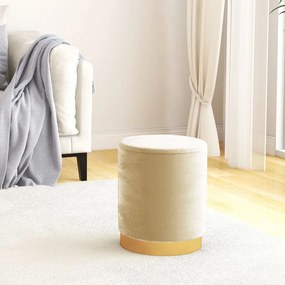Στρογγυλό Σκαμπό Αποθήκευσης Hocker Χρώμα Βερικοκί Βελούδινο 31 x 37 cm