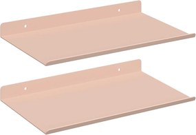 vidaXL Πλωτό ράφι 2 τμχ. Ροζ 30 x 18 x 2,5 εκ Ατσάλι