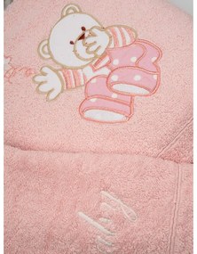 Σετ πετσέτες κεντητές Bear 04 Pink/Pink