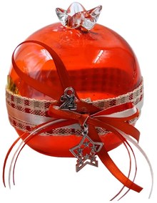 Χριστουγεννιάτικο Διακοσμητικό Ρόδι Γυάλινο Πορτοκαλί Royal Art 10εκ. NOT20/09/4RD6