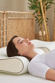 Stewehome Μαξιλάρι λαιμού με μασάζ και εργονομική υποστήριξη Λευκό 40x60x12 cm