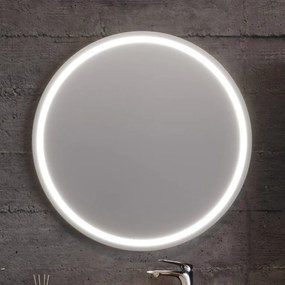 Καθρέφτης LED HOLE Φ80 Μπλε MDF 18mm Λάκα με περιμετρικό φωτισμό και αισθητήρα 3MHOL085WHM - 3MHOL085WHM