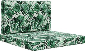 vidaXL Μαξιλάρι Καναπέ Εξωτερικού Χώρου 2 pcs Σχέδιο Φύλλου