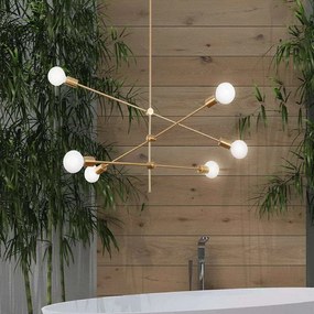 Φωτιστικό Οροφής Anna/6 2048 100x135cm 6XE27 White-Gold Sikrea Metal