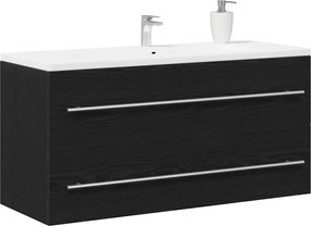 vidaXL Ντουλάπι Νιπτήρα Μπάνιου Μαύρο Δρυς 100x38,5x48 εκ. από Τεχνητό Ξύλο