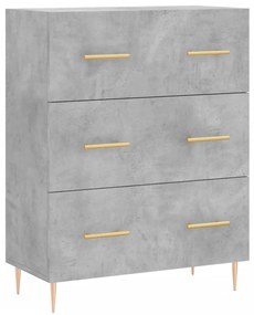 vidaXL Ντουλάπι Γκρι Σκυροδέματος 69,5x34x180 εκ. Επεξεργασμένο Ξύλο
