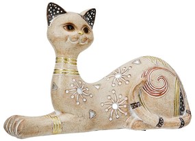 Figure Cat Synthetic Resin Ανοιχτό καφέ 21X8X12Cm 21X8X12Cm-05161447