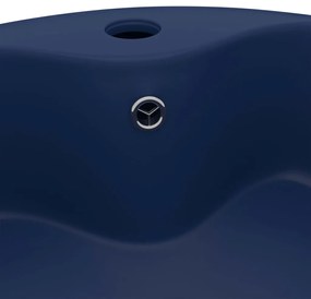 vidaXL Νιπτήρας με Υπερχείλιση Σκούρο Μπλε Ματ 36x13 εκ. Κεραμικός