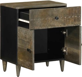 vidaXL κομοδίνο ντουλάπι ανοιχτό γκρι 50x33x60 cm μασίφ ξύλο Mango